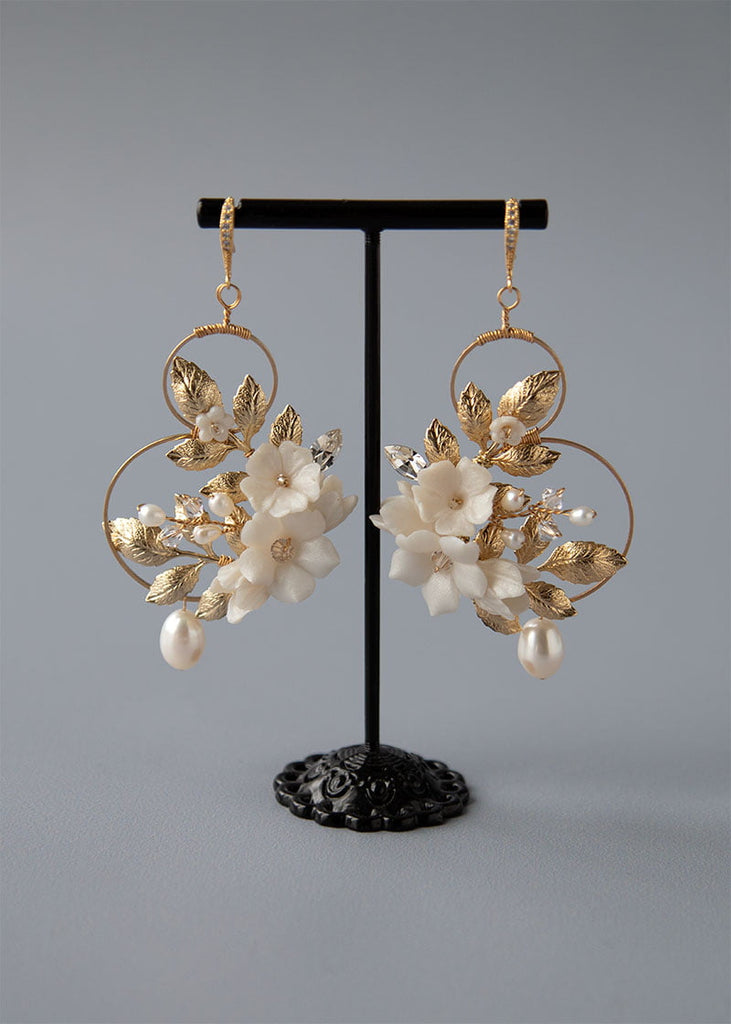 Blaise floral bridal earrings