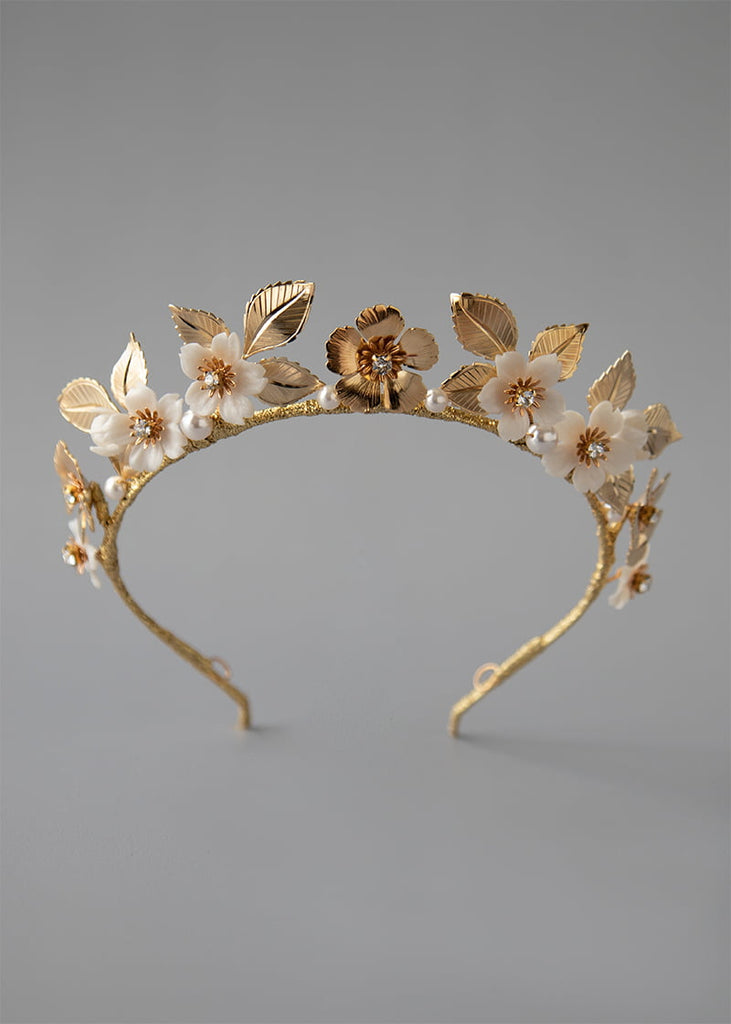 Delilah Crown with handmade flowers
