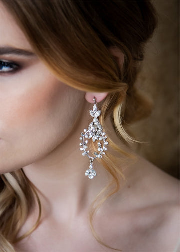 Rhinestone bridal earrings.