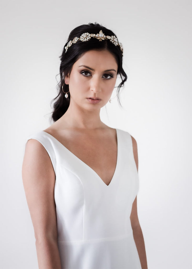 odette crown with rhinestone and pearls