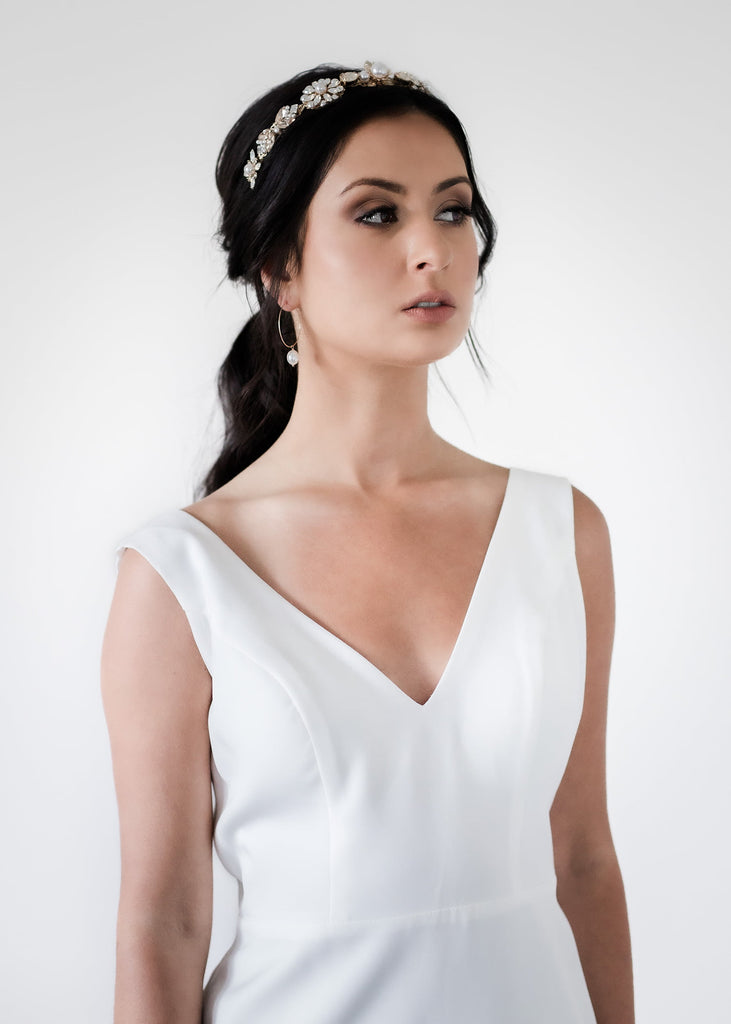 freshwater pearl earrings on a round 30mm hoop.