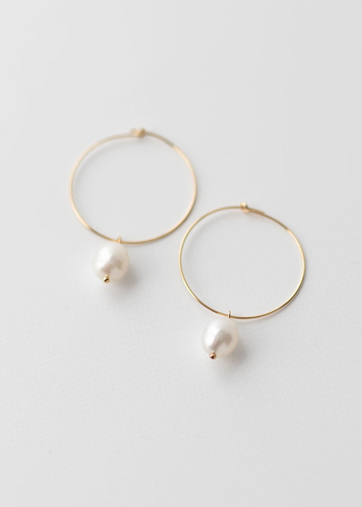 Gracelyn wedding earrings with 30mm hoops