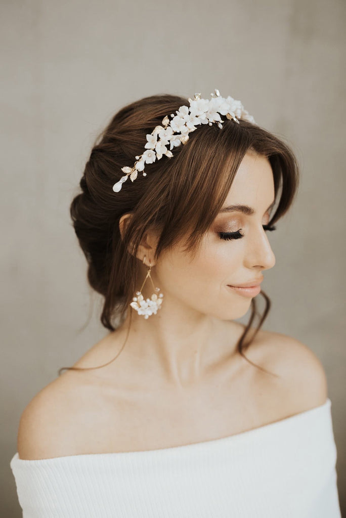 Floral bridal hair comb