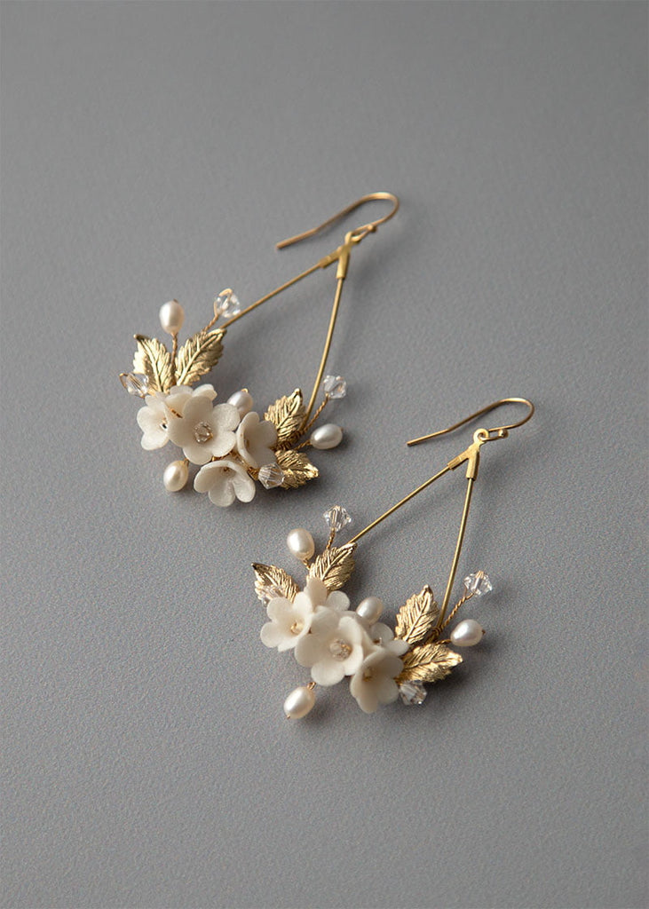 Olivia floral bridal earrings