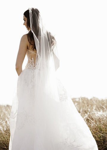 Quinn single tier bridal veil with no gather