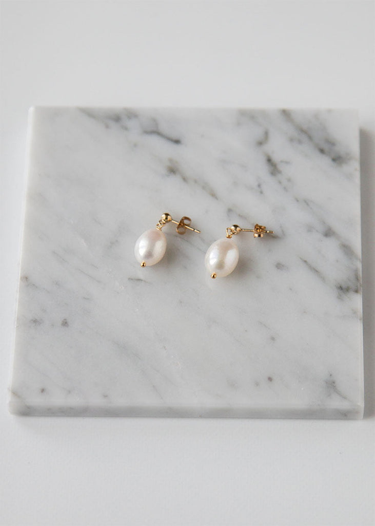 Regan gold pearl earrings