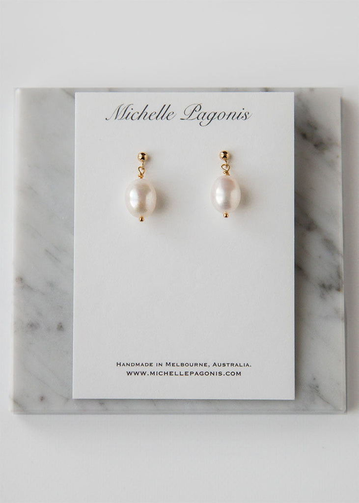 Regan pearl wedding earrings