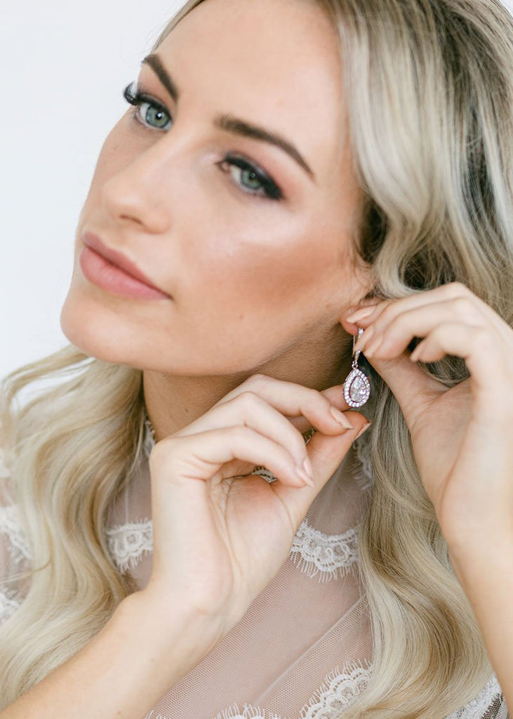 Selina cubic zirconia bridal earrings